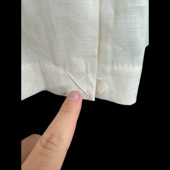 Studio Park x Leah Williams Elevated Linen Blazer Ivory XL Tuxedo Lapel NWOT - Picture 3 of 15